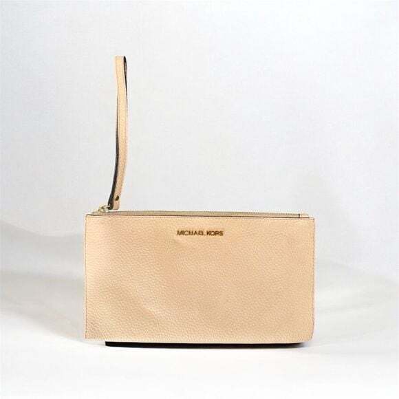 Michael Kors Handbags - Michael Kors Beige Wristlet Clutch